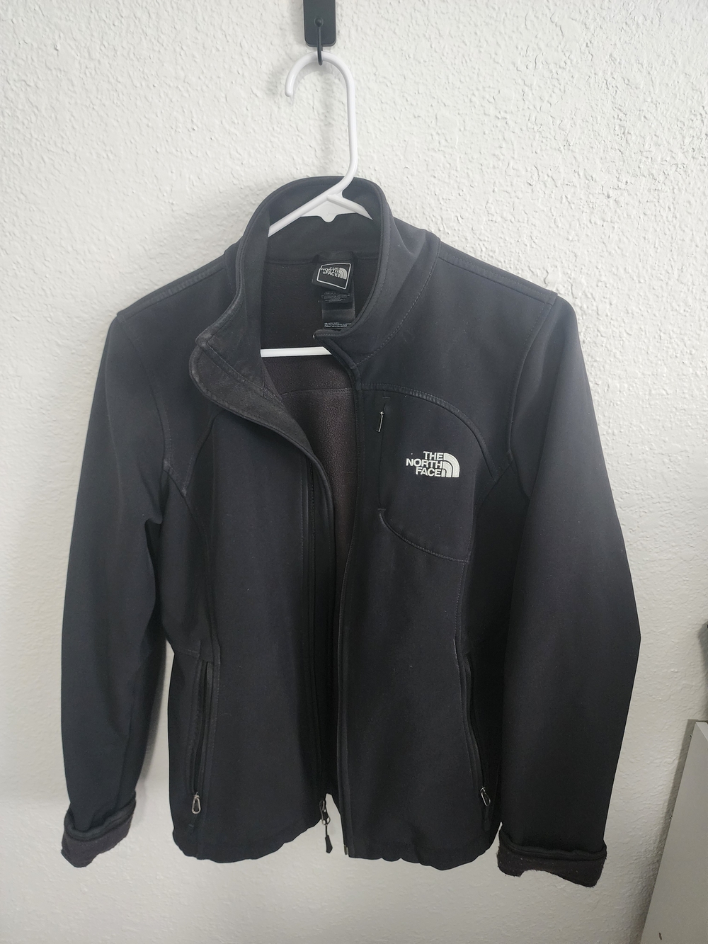The North Face Black Softshell Jacket with White Logo